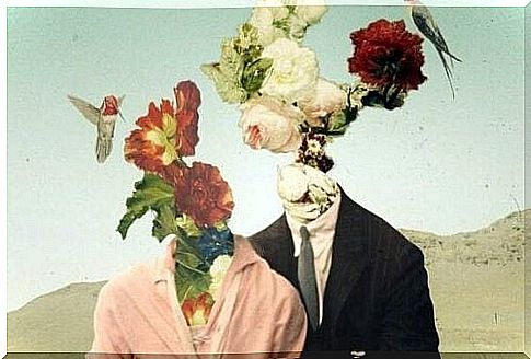 Couple with flowers on their heads