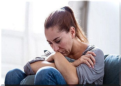 Woman with emotional consequences of stroke in the brain.