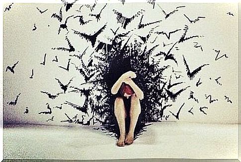 Woman surrounded by birds