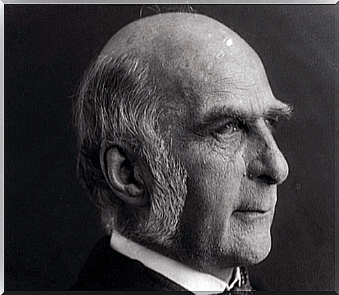 Francis Galton in profile.