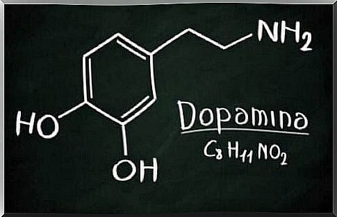 Chemical formula of dopamine.