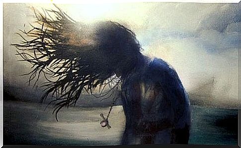 woman with hair in the wind