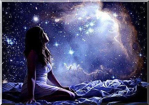 girl watching the universe