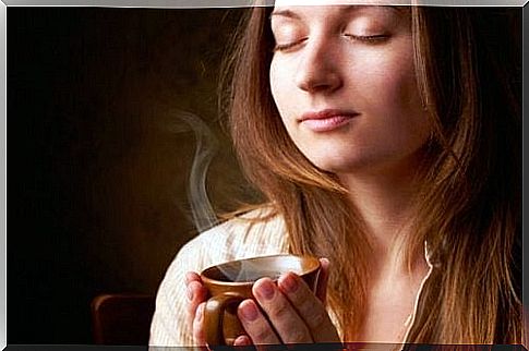 Woman enjoying a cup of coffee