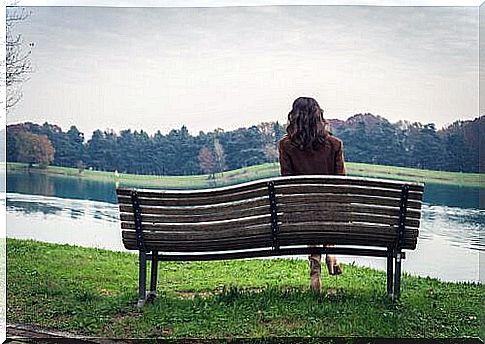 Woman sitting on a bench